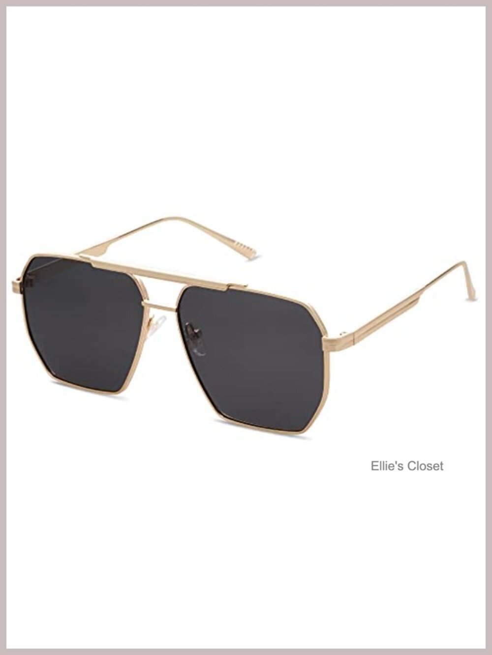 Oversized Retro Square Polarized Sunglasses Metal Frame UV400 Full Frame Adult